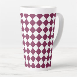 Burgunder-weißes Schachbrett-Diamantmuster Milchtasse