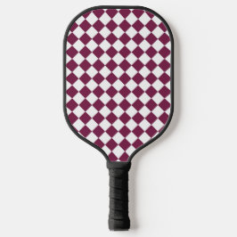 Burgunder-weißes Schachbrett-Diamantmuster Pickleball Schläger
