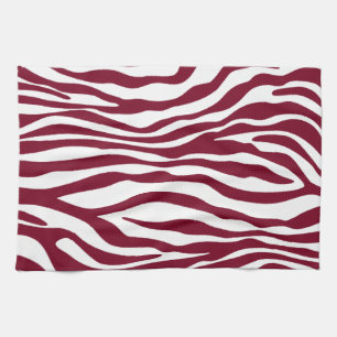 Burgunder-Zebra-Tierdruck Geschirrtuch