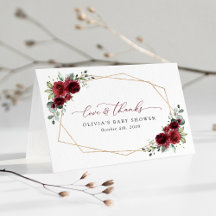 Burgunderblumen, Rote Blumen, Babyparty
