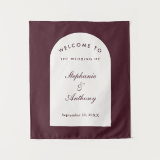 Burgunderbogen-Toskanische-Hochzeitskulisse Wandteppich
