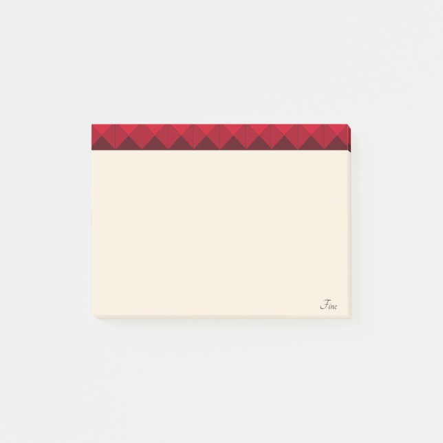 Burgunderkopf auf Beige Post-it Klebezettel (Vorderseite)