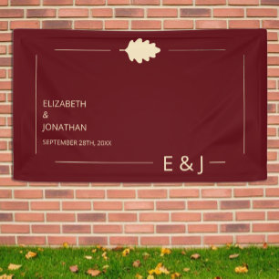 Burgunderne Hochzeit im Herbst Banner