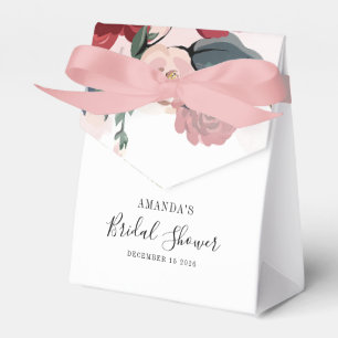 Burgunderne Hochzeitsdusche Floral Personalisiert Geschenkschachtel
