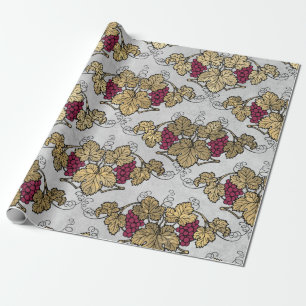 Burgunderpflaume und Gold Wein Thema Geschenkpapier