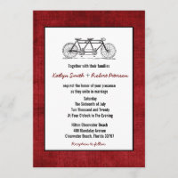BurgunderRetro Tandemfahrrad-Hochzeit