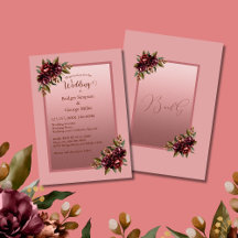 Burgunderrote Florale Hochzeitsrahmen-Hochzeit