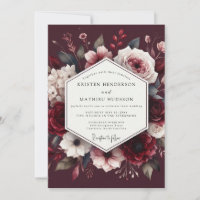 Burgunderrote florale Umarmung Hochzeit