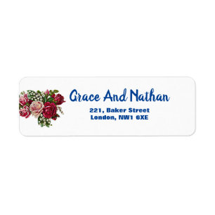 Burgunderrote Wilde Rosen Florale Landhochzeit
