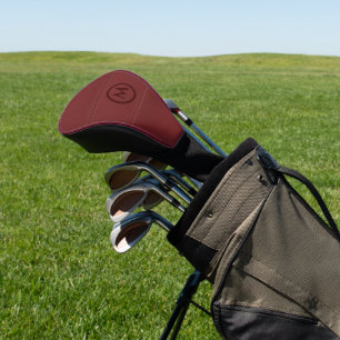 Burgunderrotes Leder-Bilddruck mit individuellem M Golf Headcover