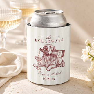 Burgunderstreifen Golden Retriever Hochzeit Dosenkühler