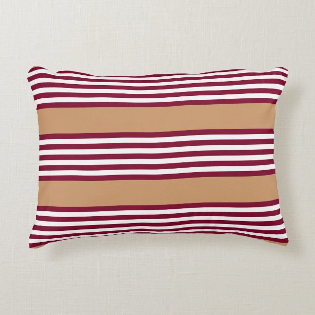 Burgundred five stripes pattern dekokissen (Vorderseite)