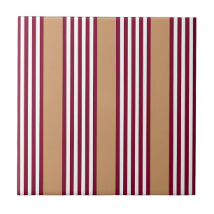 Burgundred five stripes pattern fliese