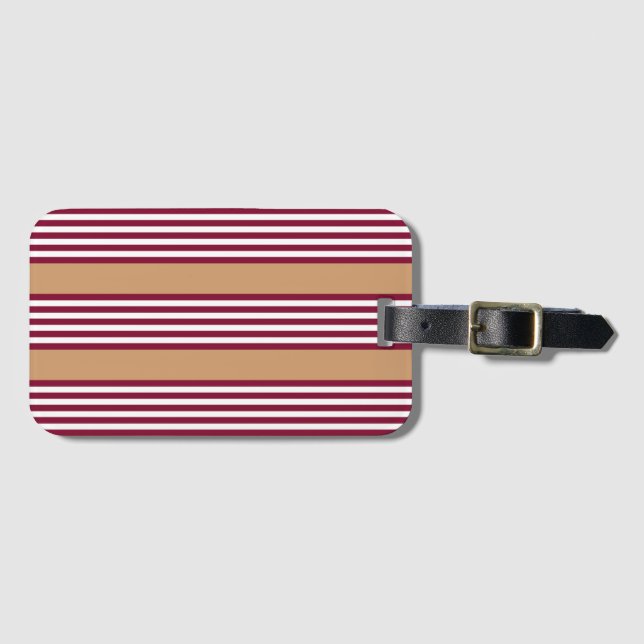 Burgundred five stripes pattern gepäckanhänger (Vorderseite (Horizontal))
