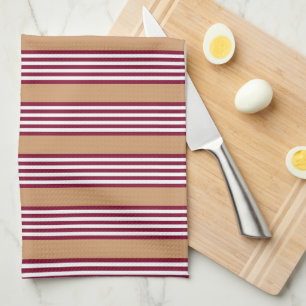 Burgundred five stripes pattern geschirrtuch