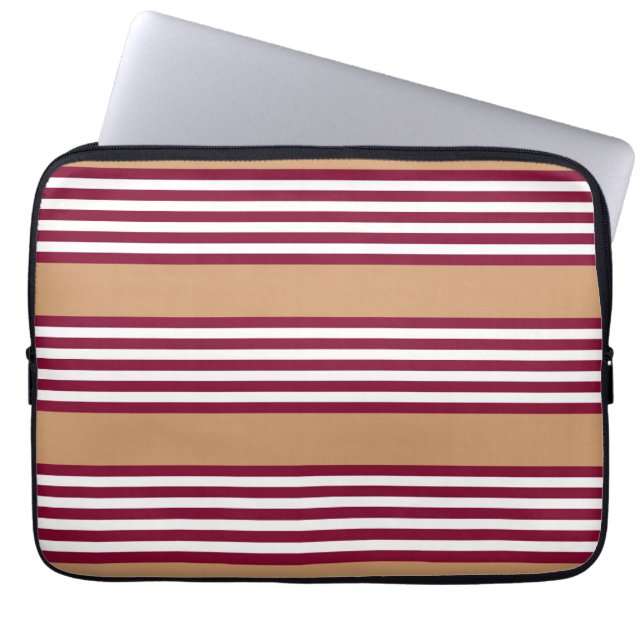 Burgundred five stripes pattern laptopschutzhülle (Vorderseite)