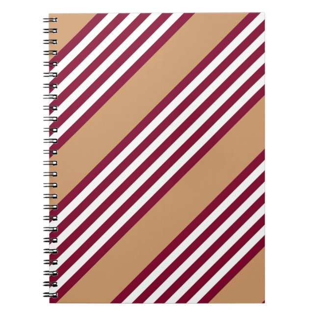 Burgundred five stripes pattern notizblock (Vorderseite)