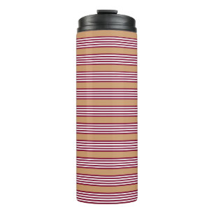 Burgundred five stripes pattern thermosbecher