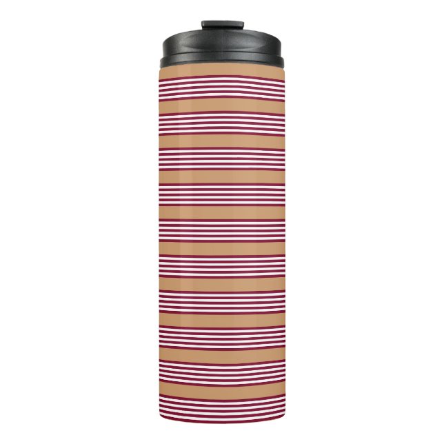 Burgundred five stripes pattern thermosbecher (Vorderseite)