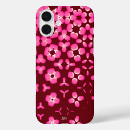 Burgundrosa abstrakte Blüte iPhone 16 Plus Hülle