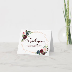 Burgundrot Navy Floral Geometrisch Danke