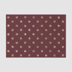 BURGUNDROTE FARBE MIT GOLDGLITZER-EFFEKT-PUNKTEN SEIDENPAPIER