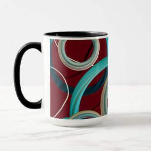 Burgundy Abstract Design Tasse