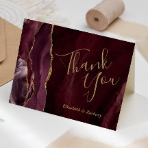 Burgundy Agate Gold Wedding Vielen Dank
