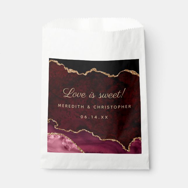 Burgundy Agate Wedding Geschenktütchen (Vorderseite)