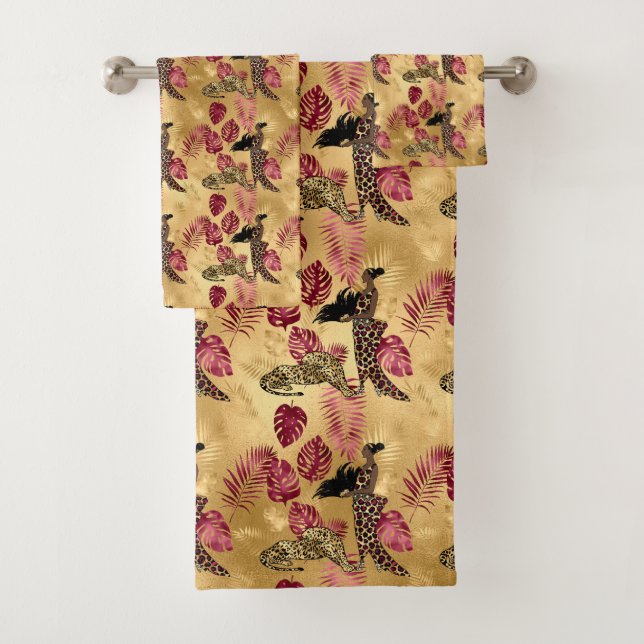 Burgundy and Gold Leopard Series 4 (En situation)