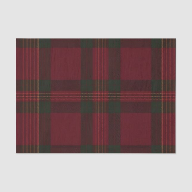 Burgundy and Green Plaid Tissue Paper Seidenpapier (Vorderseite)