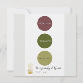 Burgundy and Green Wedding Color Palette Einladung