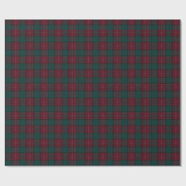 Burgundy and Hunter Green Tartan Wrapping Paper Geschenkpapier