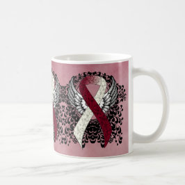 Burgundy and Ivory Ribbon with Wings Coffee Mug Kaffeetasse