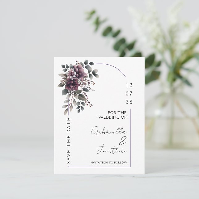 Burgundy and Sage Arch Save the Date | Invitation Einladung (Von Creator hochgeladen)