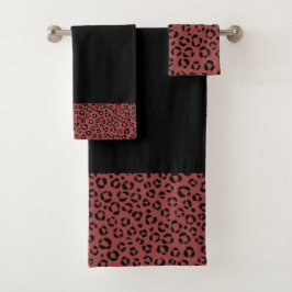 Burgundy Animal Print Badhandtuch Set