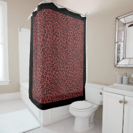 Burgundy Animal Print Duschvorhang