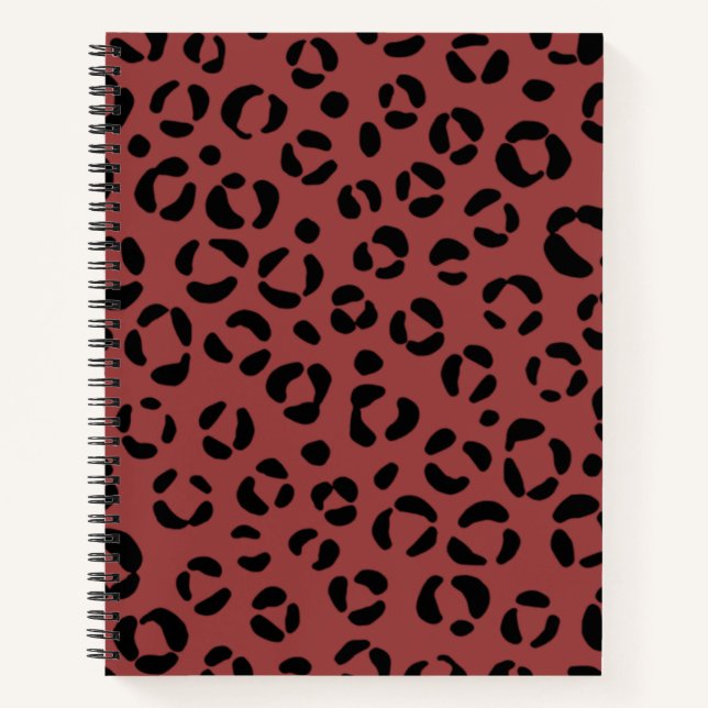 Burgundy Animal Print Notizbuch (Vorderseite)