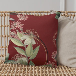 Burgundy Artistic Floral Design Kissen
