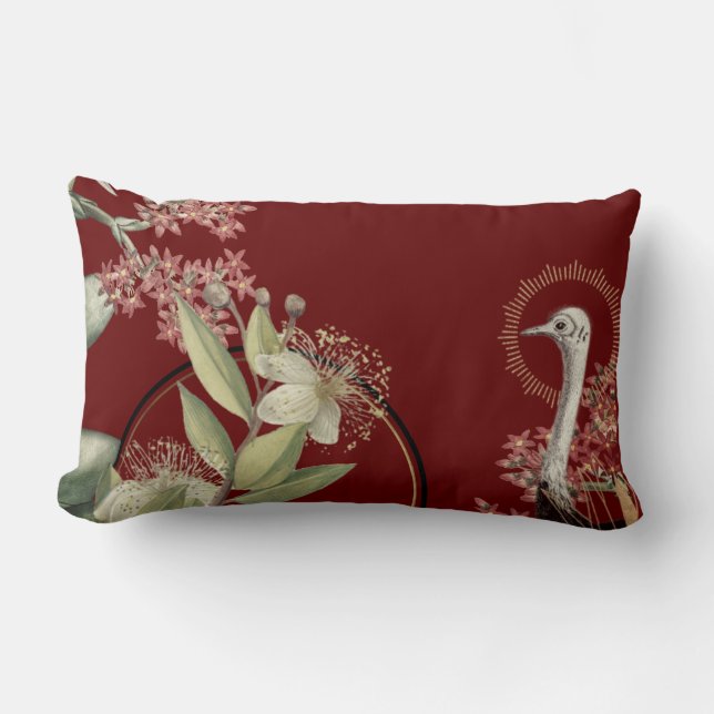 Burgundy Artistic Floral Design Lendenkissen (Vorderseite)