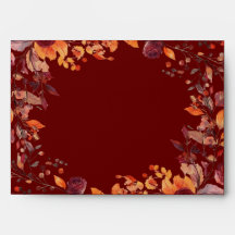 Burgundy Autumn Fall Return Address Envelope