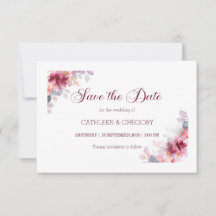 Burgundy Autumn Watercolor Calligraphy Wedding