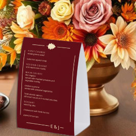 Burgundy Autumn Wedding Menu Tischaufsteller