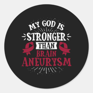 Burgundy Awareness Ribbon - Gehirnaneurysm Runder Aufkleber