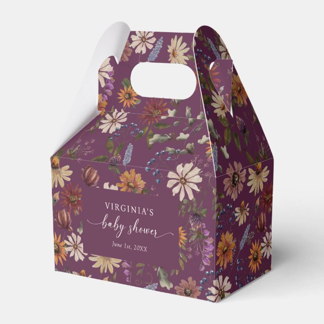 Burgundy Baby Dusche Geschenkschachtel (Vorderseite)