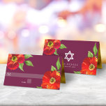 Burgundy Bat Mitzvah Bold Floral Watercolor Modern Platzkarte<br><div class="desc">Kein Bat Mitzvah Party ist komplett ohne personalisierte Platzkarten. Lass deinem Lieblings-Bat Mitzvah Stolz, Freude und feiere ihren Meilenstein in ihrem perfekt koordinierten Party. Diese raffinierte, schicke, atemberaubende, florale Aquarellfarbe mit modernem san serif type überlagert einen bordeauxfarbenen Hintergrund. Imitate Goldfolie reiht sich in die Innenseite ein. Personalisieren Sie den benutzerdefinierten...</div>