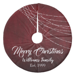 Burgundy Beauty Frohe Weihnachten Extravagant Fleece Weihnachtsbaumdecke