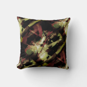 Burgundy Beige grüne schwarz Slanted Floral Design Kissen