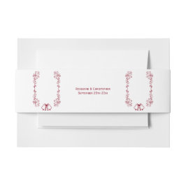 Burgundy Bells Scrollwork Design Wedding Einladungsbanderole