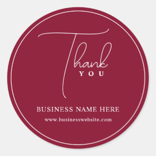 Burgundy Beruflich Danke Business Event Runder Aufkleber